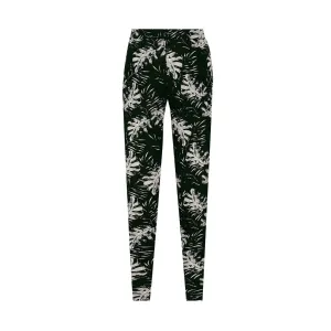 TIGI 14/16 Black Monstrera Leaf All Over Print Trouser