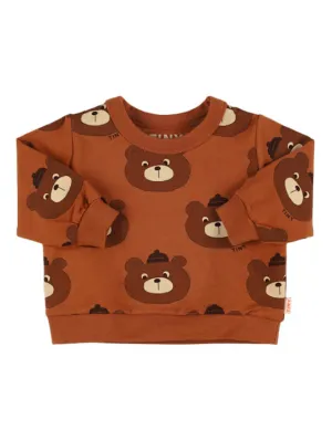 Tiny Cottons   Bear print crewneck sweatshirt 