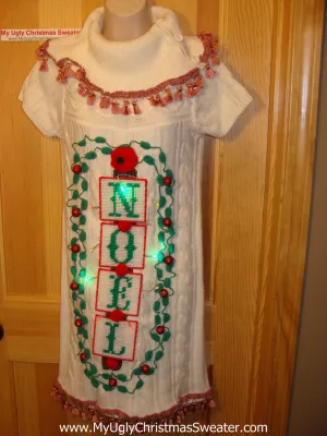 Ugly Christmas Sweater Party Tacky Dress with Lights (d32)