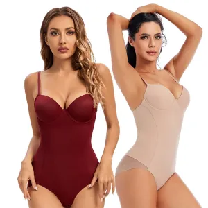 Underwire White Bodysuit Women Shapers Stretch Solid Color Silky Underwear Bodysuits Shapewear