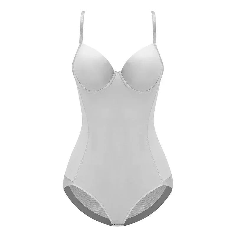 Underwire White Bodysuit Women Shapers Stretch Solid Color Silky Underwear Bodysuits Shapewear