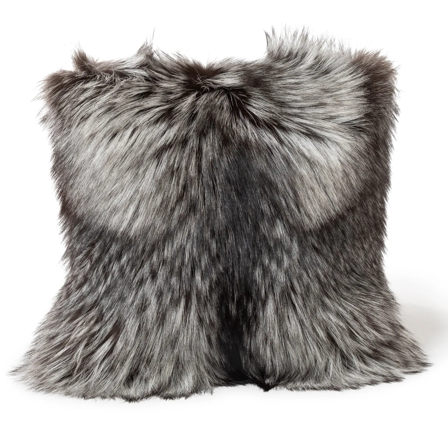 Volpe Silver Finland Fur and Cashmere Pillow- Grey