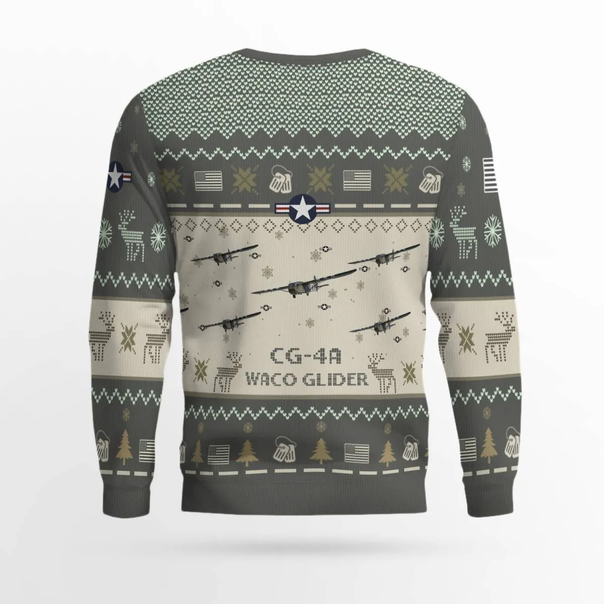 Waco Glider CG-4A CG4A_Aircraft Ugly Sweater, Ugly Sweater Christmas Shirt for Men Dad Veteran