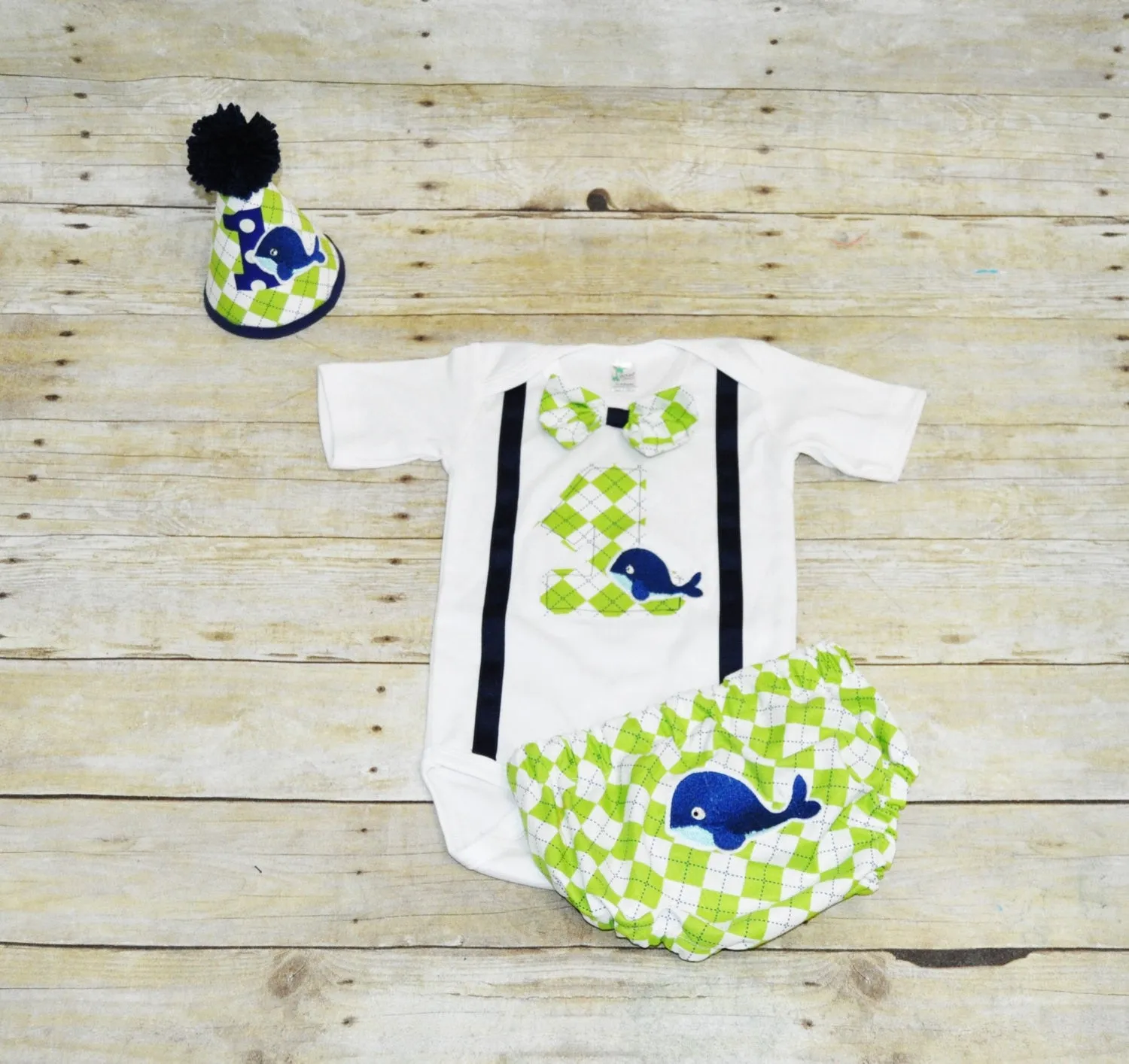 whale first birthday outfit, nautical cake smash, 1st 3nd 3rd birthday cake smash outfit, lime green argyle and navy blue