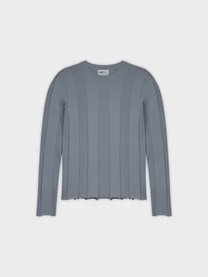 WIDE RIBBED SWEATER-LIGHT BLUE