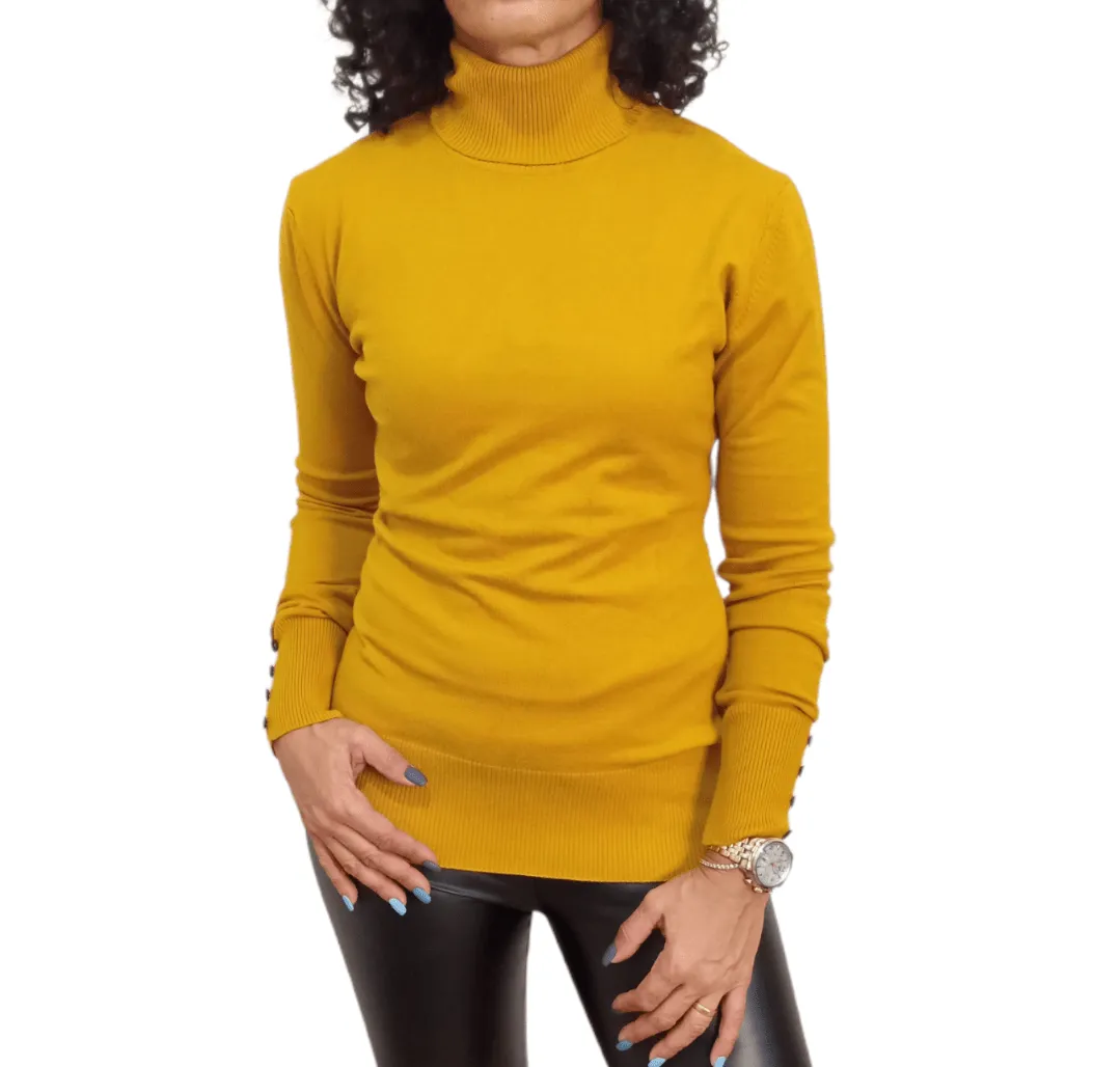 Women Fred Perry High-Collar Pullover - Mustard