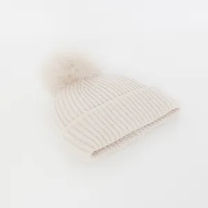 Yves Salomon Pompom Hat - Chantilly